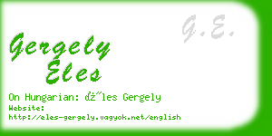 gergely eles business card